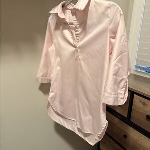 Light Pink Button-Front Tunic Shirt